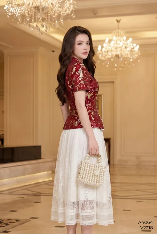 A4064 Áo Gấm Đỏ