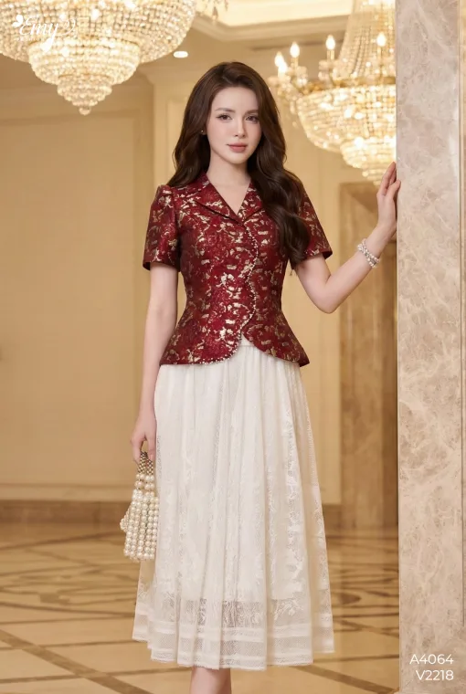 A4064 Áo Gấm Đỏ