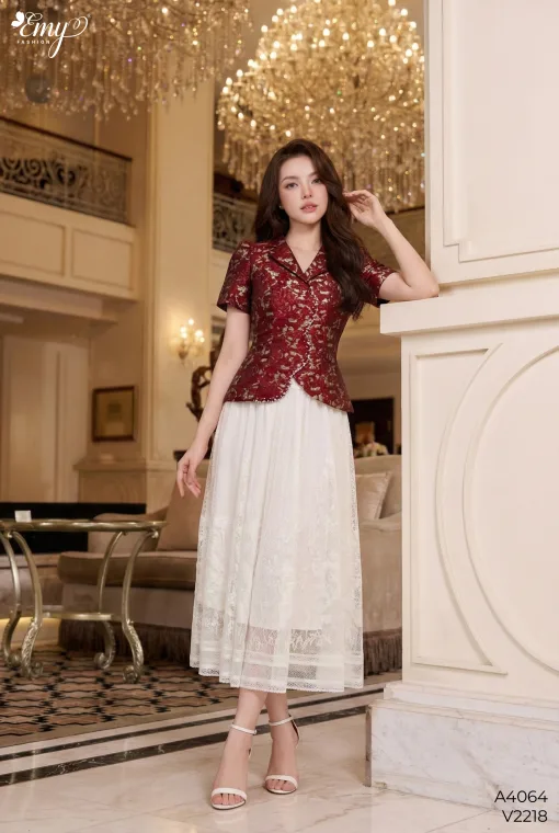 A4064 Áo Gấm Đỏ