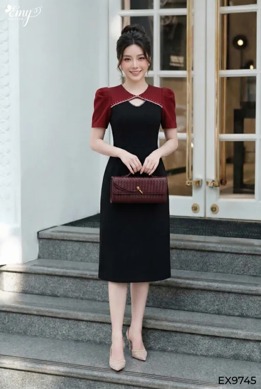 EX9745 - Đầm xoè A dự tiệc cotton lạnh