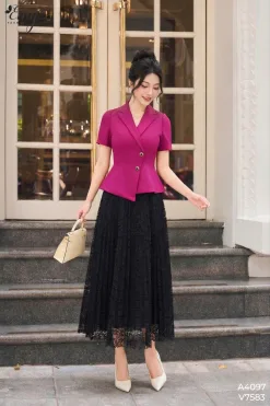 A4097 Áo Cotton Lạnh Hồng Sen