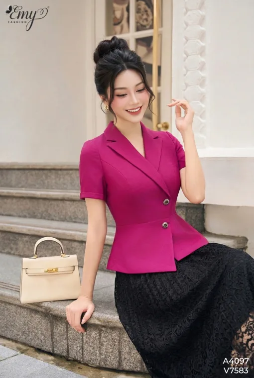 A4097 Áo Cotton Lạnh Hồng Sen