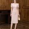 EB2262 Đầm Body Twest Hồng Pastel