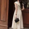 EX2261 Đầm Xòe Taffta Ánh Kim Phối Lưới