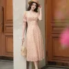 EX9773 Đầm Xoè Voan Tơ Thêu HT Hoa Nhí
