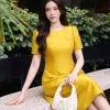 ES9781 Đầm Suông A Taffta Vàng