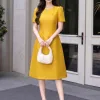 ES9781 Đầm Suông A Taffta Vàng
