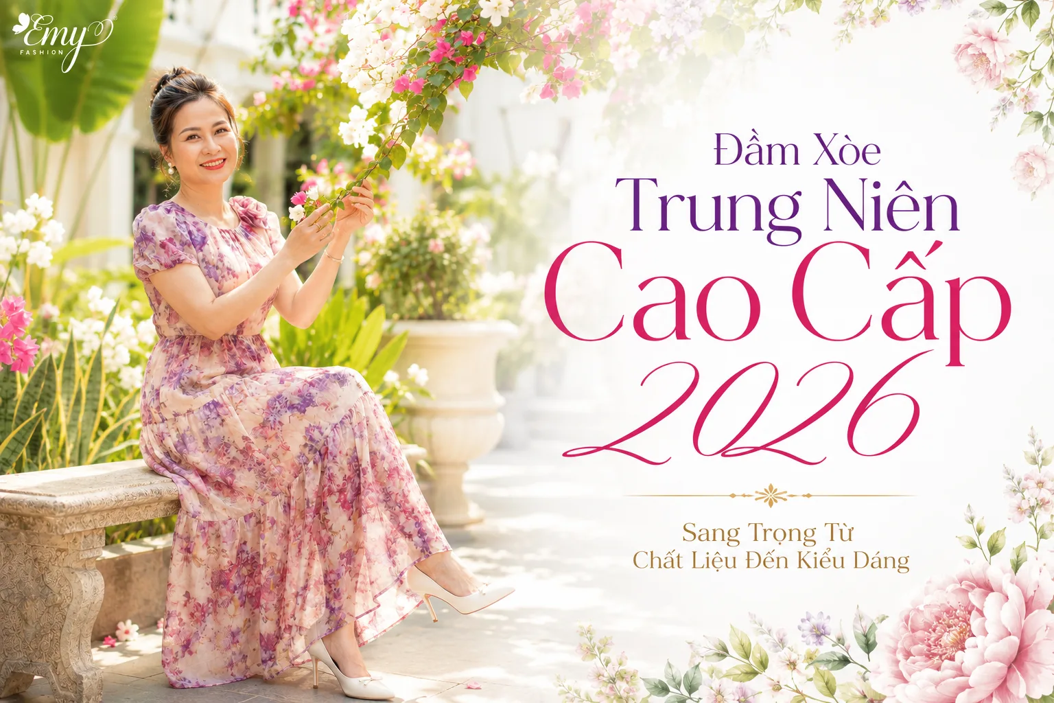 Đầm Xòe Trung Niên Cao Cấp 2026 – Sang Trọng Từ Chất Liệu Đến Kiểu Dáng