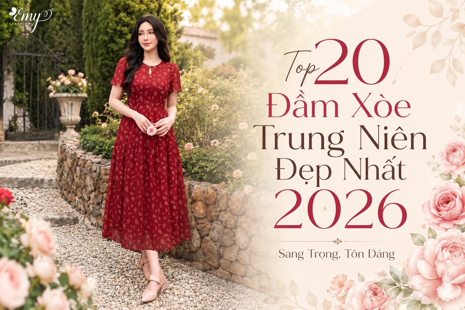 Top 20 Đầm Xòe Trung Niên Đẹp Nhất 2026 – Sang Trọng, Tôn Dáng