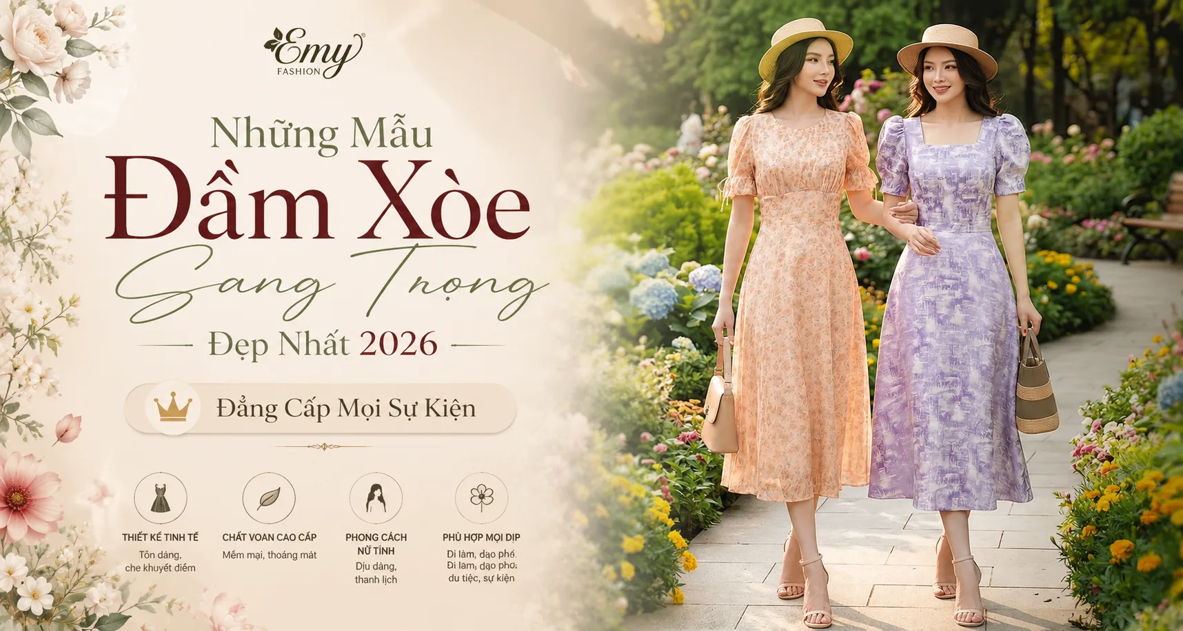 Những Mẫu Đầm Xòe Sang Trọng Đẹp Nhất 2026 – Đẳng Cấp Mọi Sự Kiện