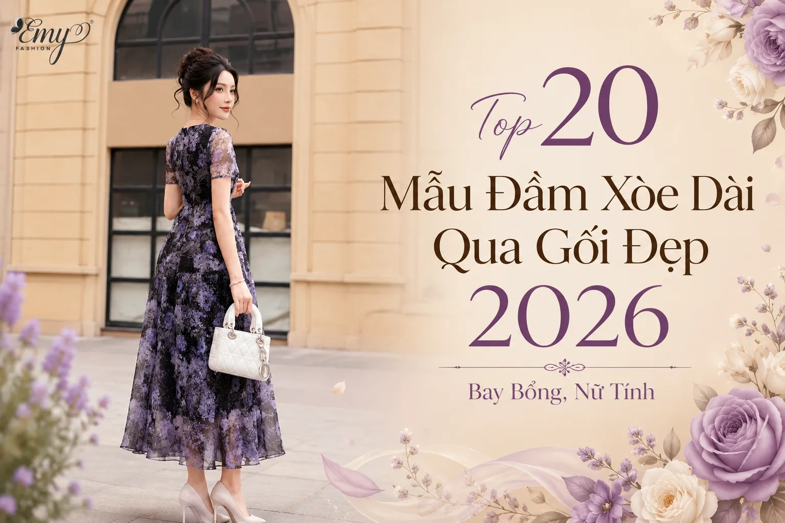 Top 20 Mẫu Đầm Xòe Dài Qua Gối Đẹp 2026 – Bay Bổng, Nữ Tính