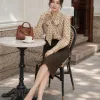 A9799 Áo Voan Nữ Xếp Ly Ngực Thanh Lịch