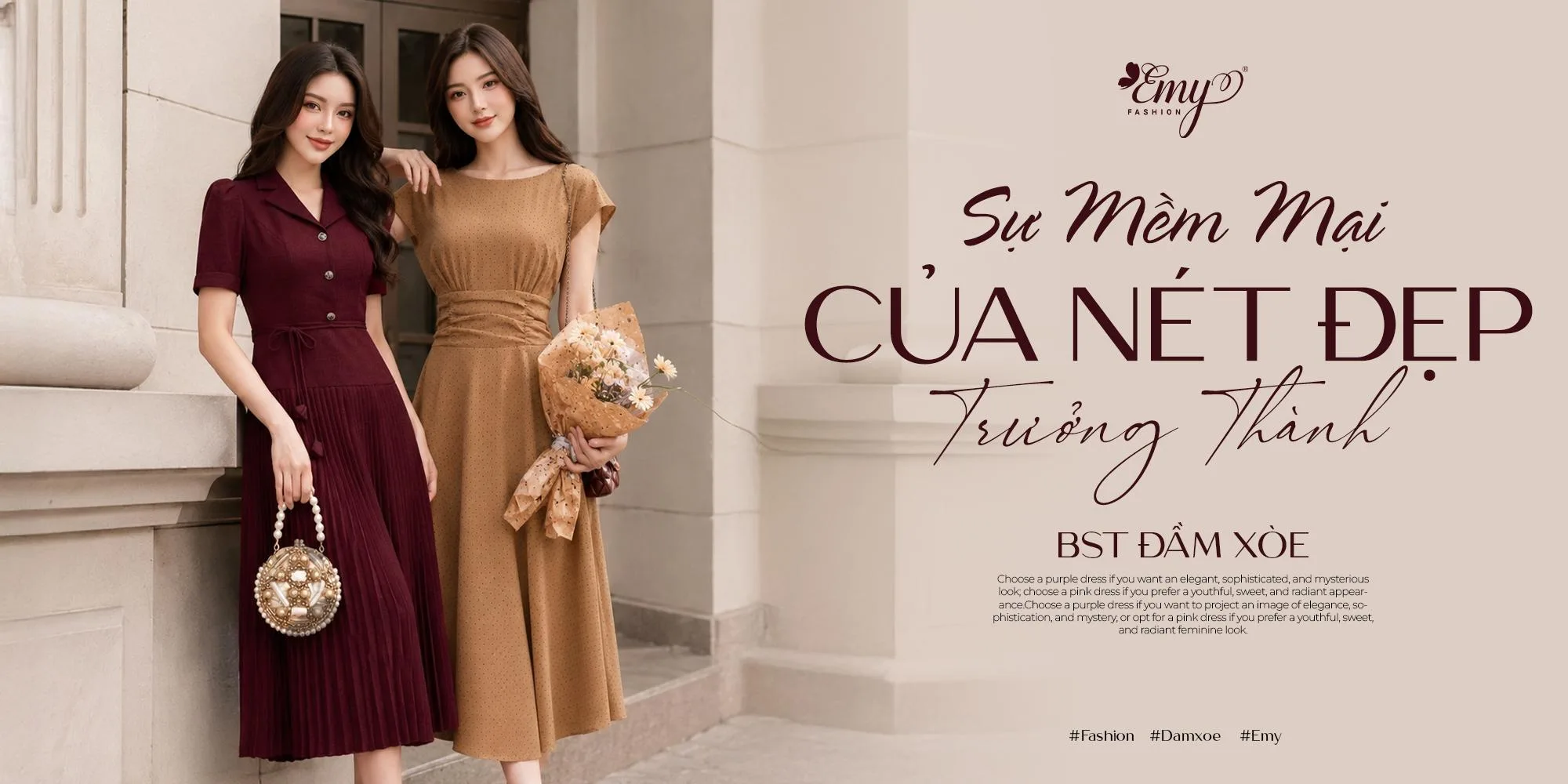 Sự Mềm Mại Của Nét Đẹp Trưởng Thành - BST Đầm Xòe Đánh Thức Bản Sắc Phái Đẹp