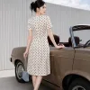 EM9802 Đầm Xòe A Xược Chấm Bi Cổ Tròn