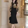 V9822 Chân Váy Đuôi Cá Linen Đen