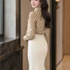 V9826 Chân Váy Đuôi Cá Linen Bi