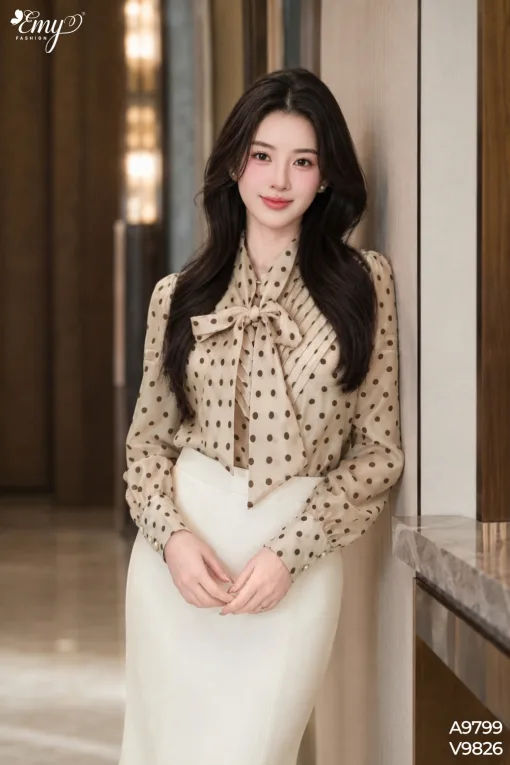 V9826 Chân Váy Đuôi Cá Linen Bi