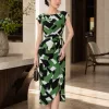 EX9566 Đầm Body A Lụa Mango Xanh