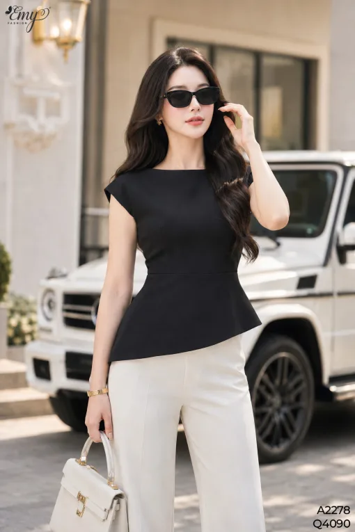 A2278 Áo Kaki Hàn Đen Tay Con