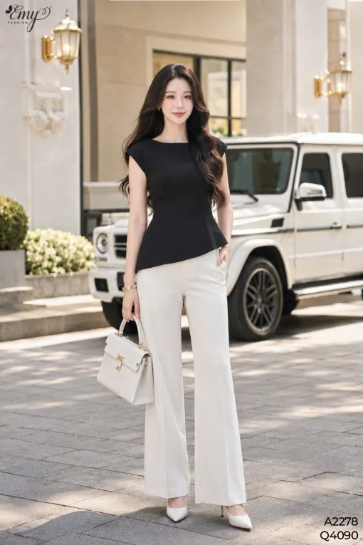A2278 Áo Kaki Hàn Đen Tay Con