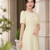 EM9823 Đầm Suông A Gấm Xốp Hoa