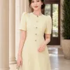 EM9823 Đầm Suông A Gấm Xốp Hoa