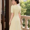 EM9823 Đầm Suông A Gấm Xốp Hoa