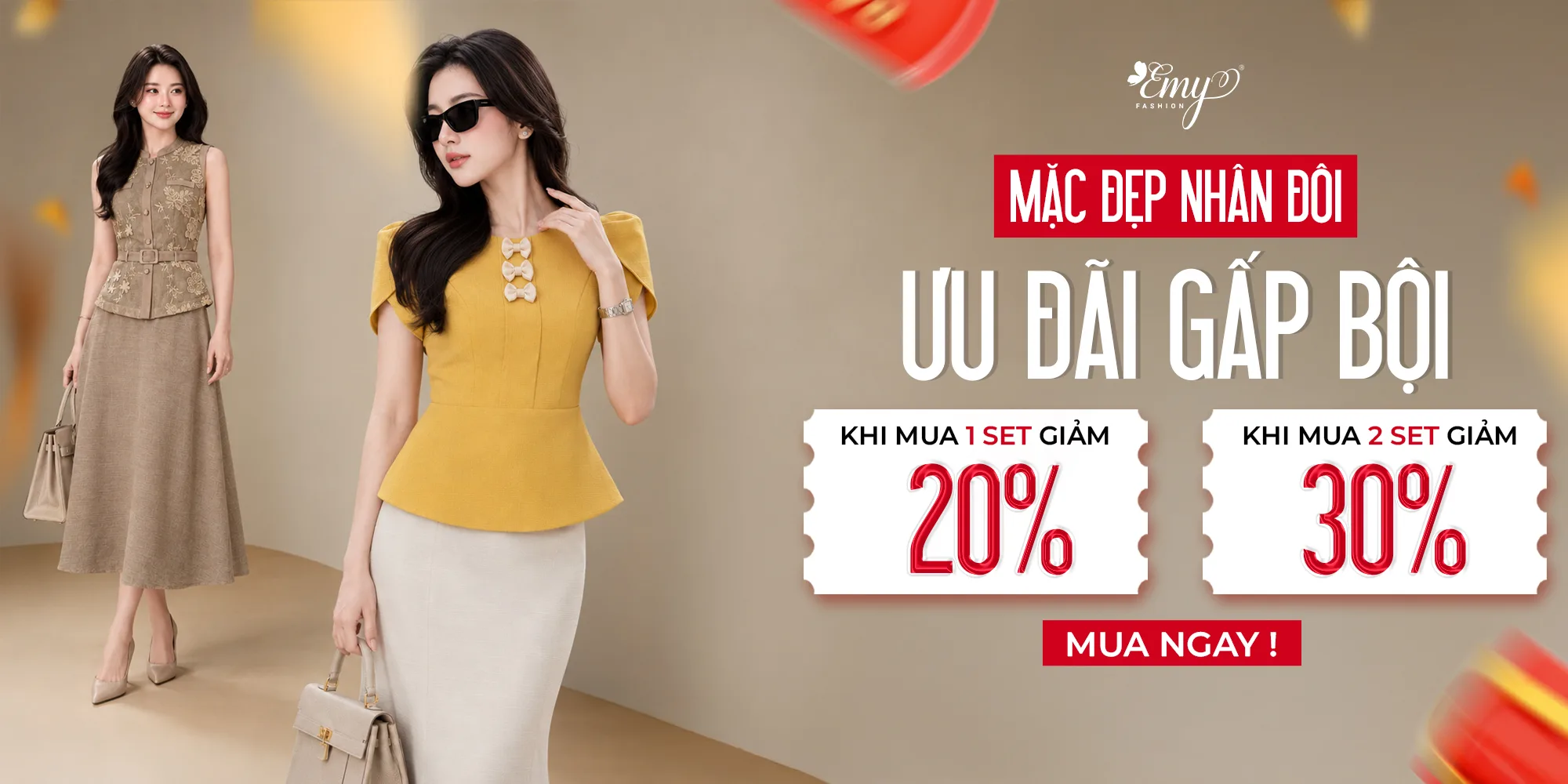 Mặc Đẹp Nhân Đôi – Ưu Đãi Gấp Bội: Giảm Đến 30% Cho Set Đồ Công Sở Cao Cấp