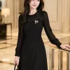 Đầm Xoè A Dạo phố Đen EM2285