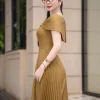 Đầm Xòe Dự tiệc Kaki Nâu EM4140