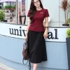 Đầm Peplum Dự tiệc Đỏ Rượu Dáng A EM9850